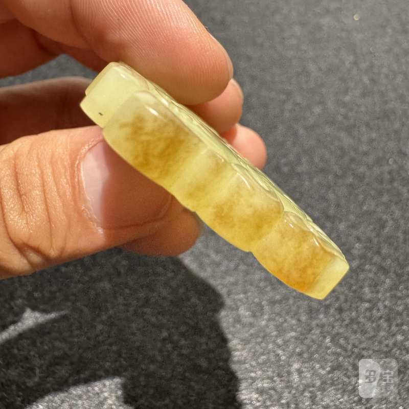 清 黄玉鱼化龙纹牌 - 图7